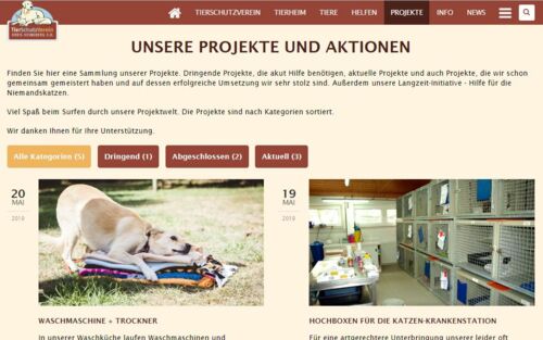 Website des Tierschutzvereins für den Kreis Heinsberg e.V.