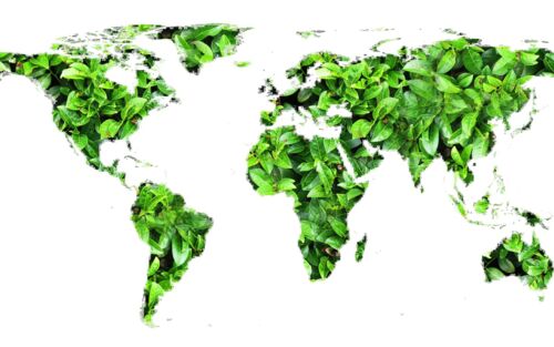 Grüne Weltkarte