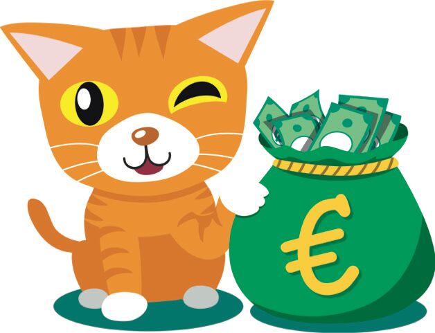 Katze mit Geldsack